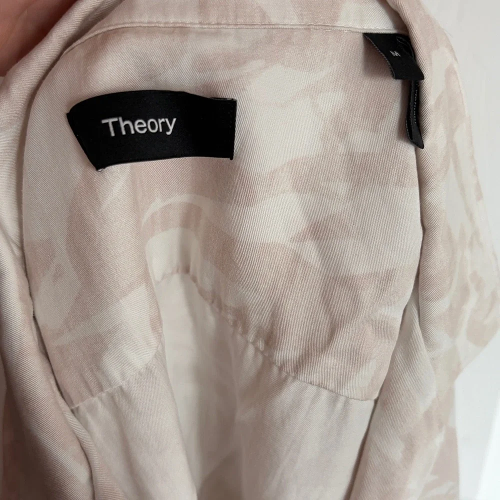 Theory Men's Irving Abstract Palms Camp Button Down Casual Shirt